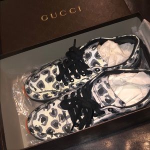 Gucci Reflex Leopard Print Grey Runner Sneaker
